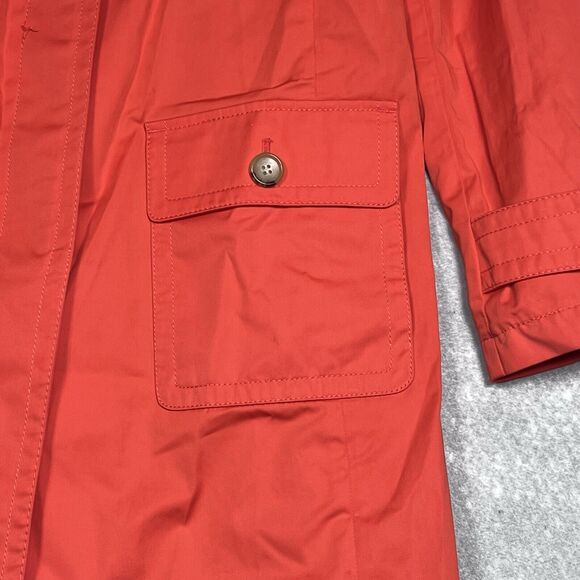 Talbots Jacket Womens Size 6 Orange Trench Coat Lightweight Buttons $189 - Picture 5 of 15